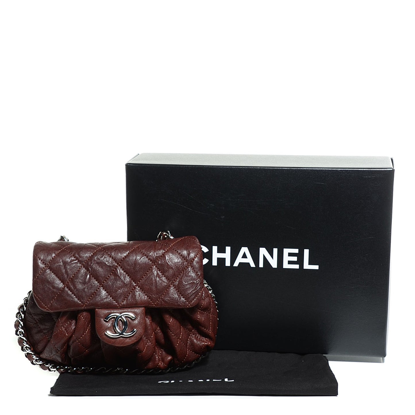 Washed Lambskin Mini Chain Around Messenger Brown