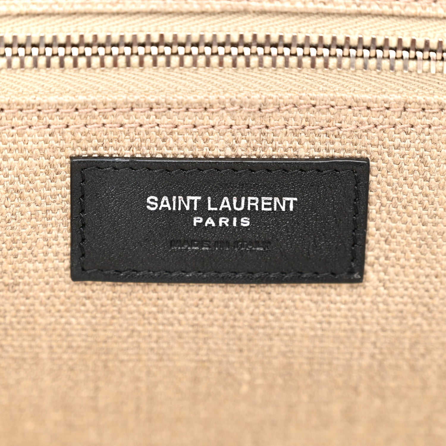 Saint Laurent Linen Calfskin Rive Gauche Tote Greggio Natural 6 of 9