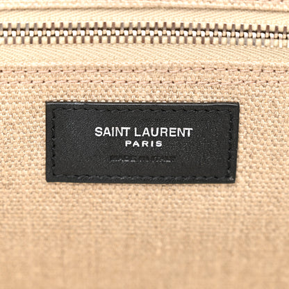 Saint Laurent Linen Calfskin Rive Gauche Tote Greggio Natural 6 of 9