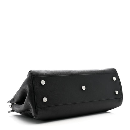 Saint Laurent Grained Calfskin Medium Cabas Rive Gauche Black 6 of 41