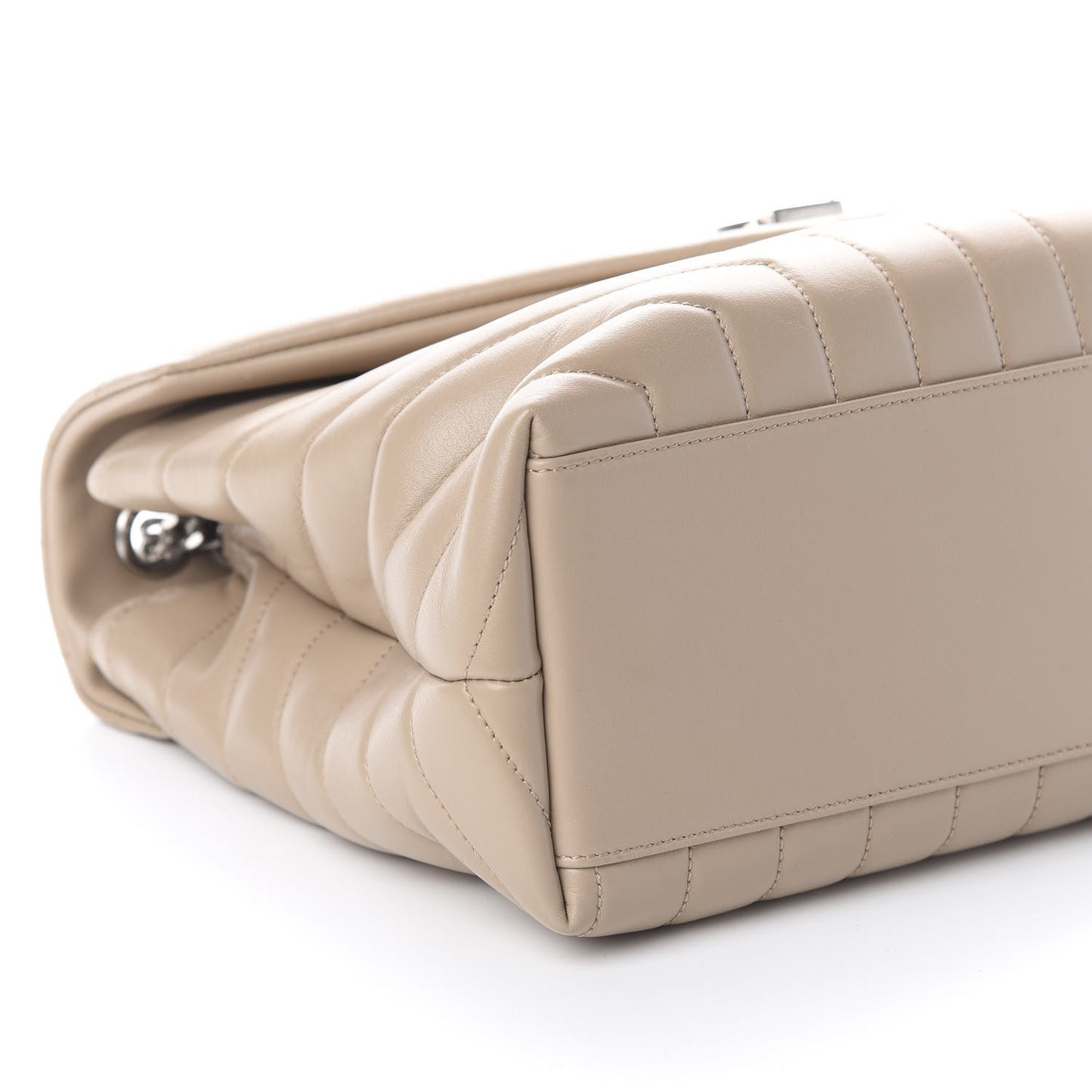 Calfskin Y Quilted Monogram Medium Loulou Chain Satchel Dark Beige