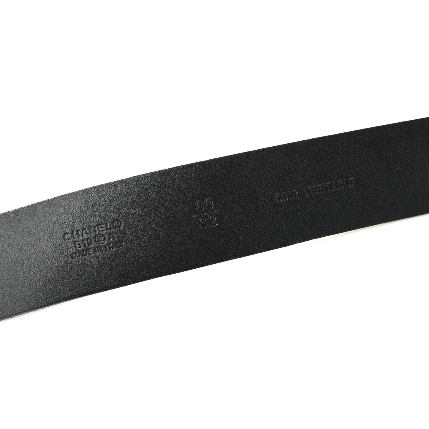 Lizard Embossed Calfskin Gripoix Poured Glass Along The Nile CC Belt 80 32 Black Gold