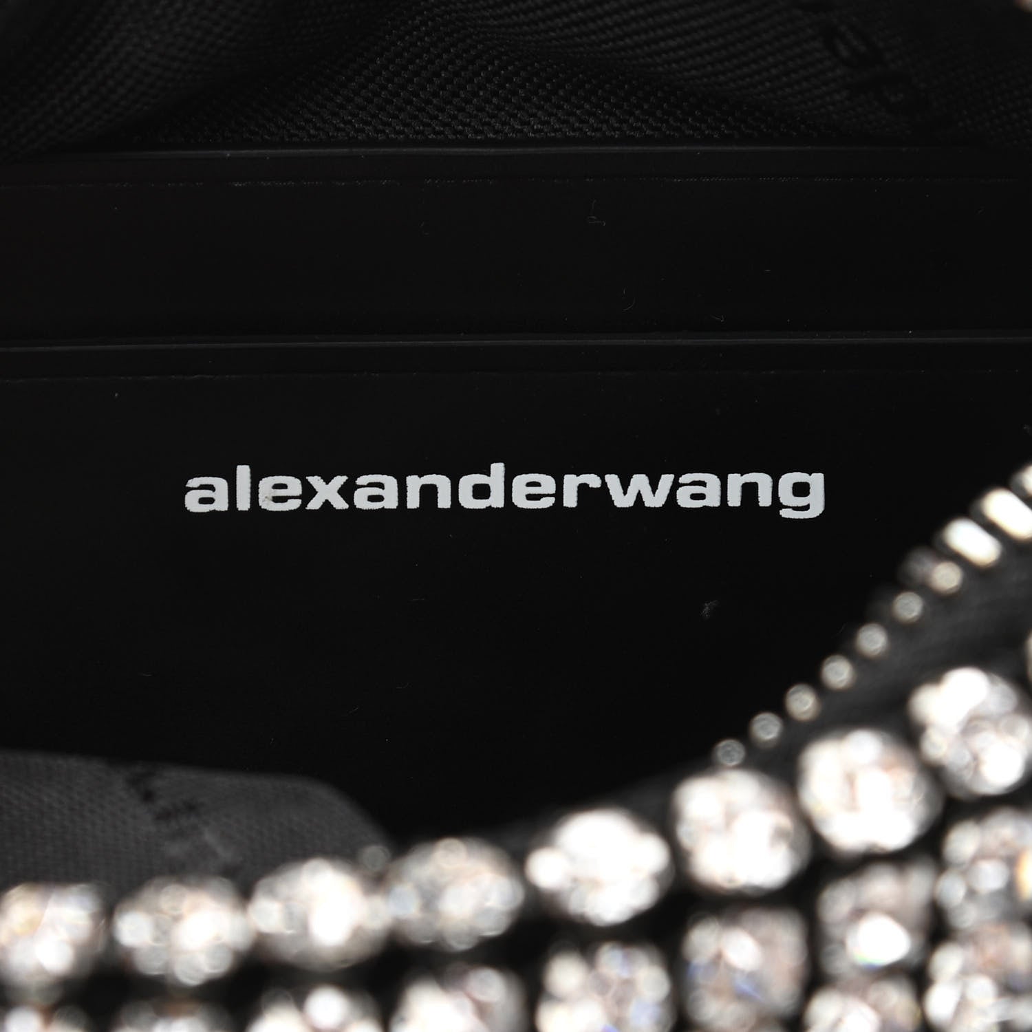 Alexander Wang Mesh Crystal Rhinestone Mini Heiress Pouch Black Silver 6 of 10
