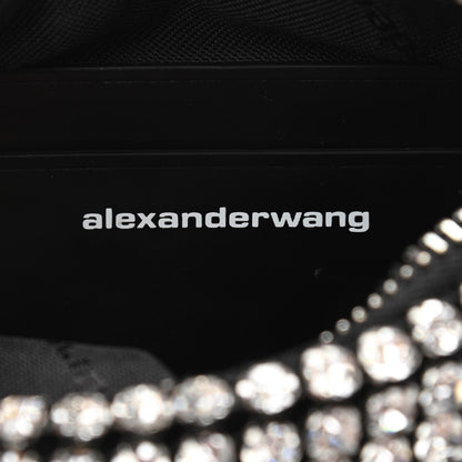 Alexander Wang Mesh Crystal Rhinestone Mini Heiress Pouch Black Silver 6 of 10