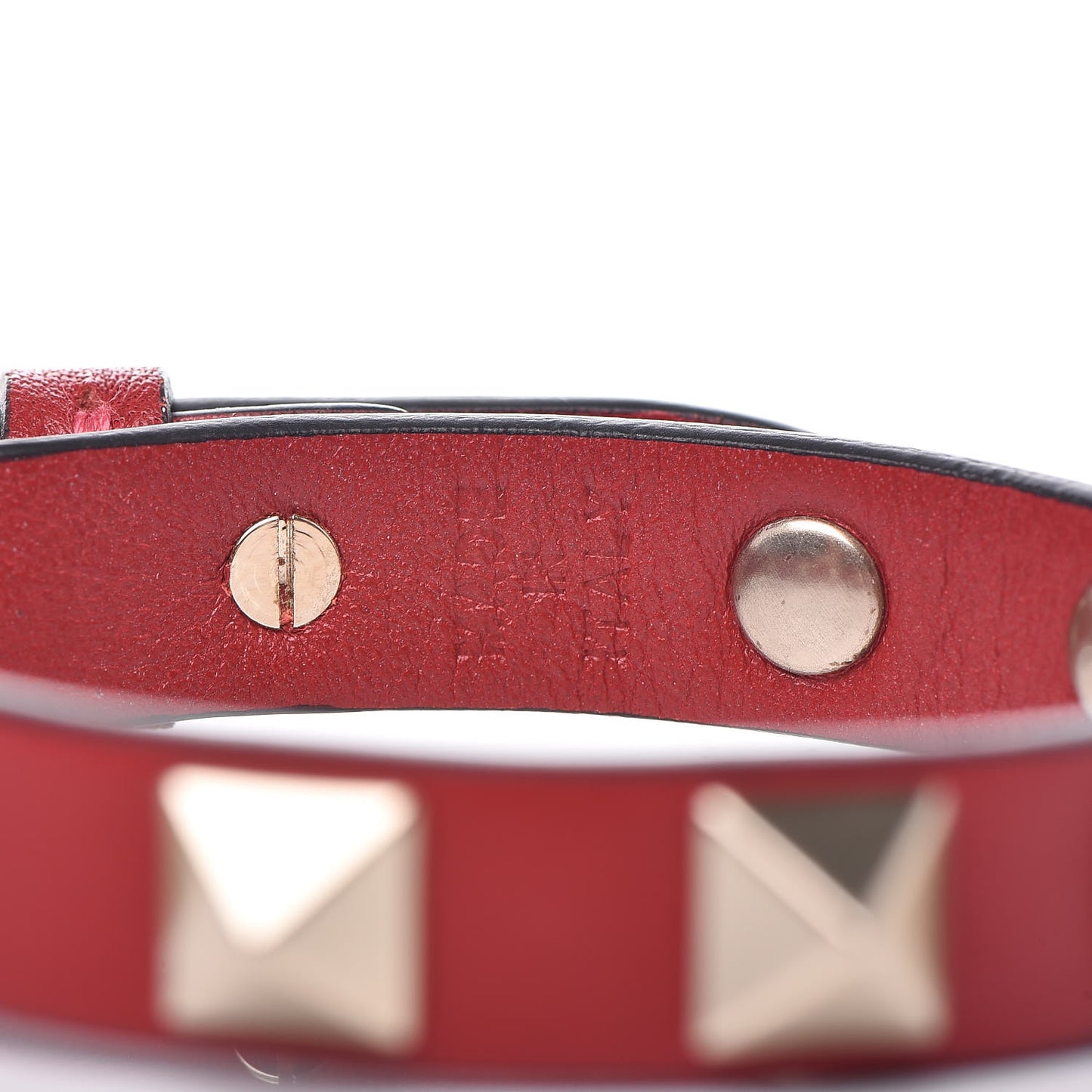 Vitello Rockstud Bracelet Red