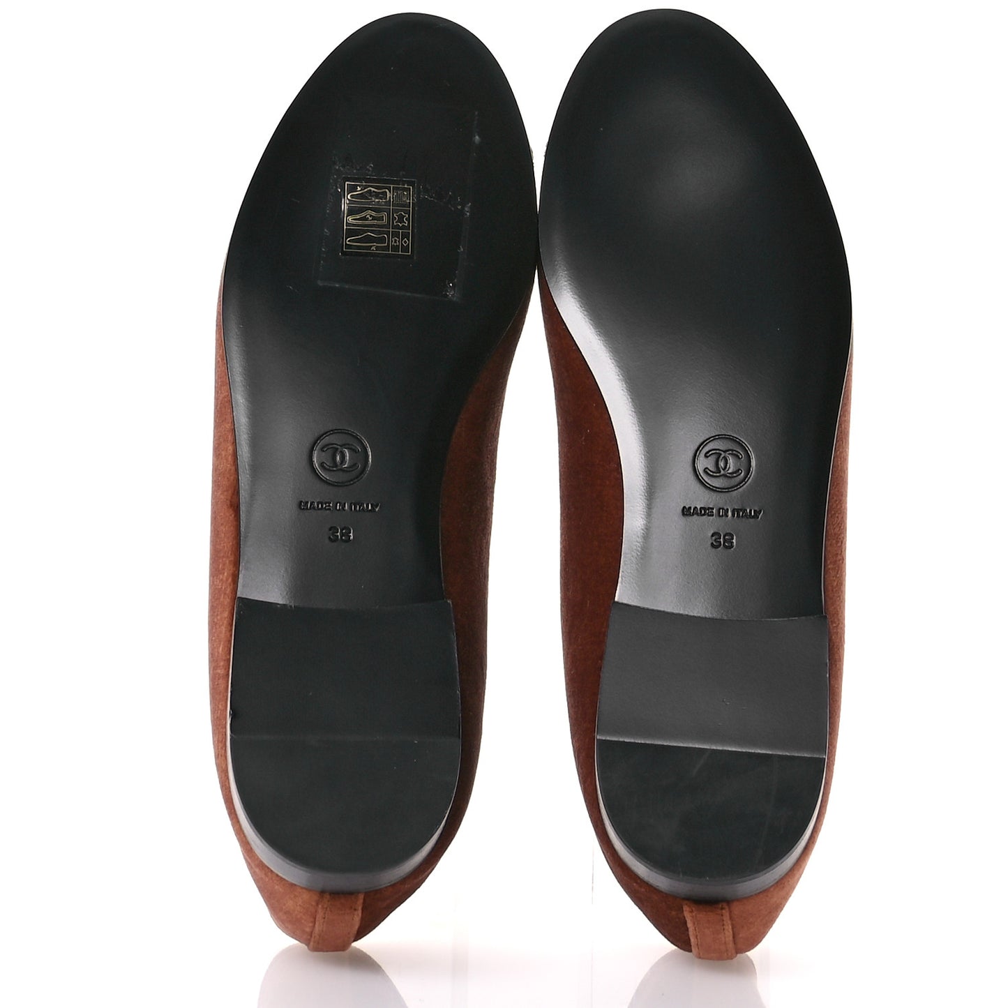 Velvet Cap Toe CC Ballerina Flats 38 Brown Black