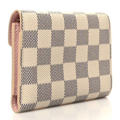 Louis Vuitton Damier Azur Victorine Wallet Rose Ballerine 3 of 9