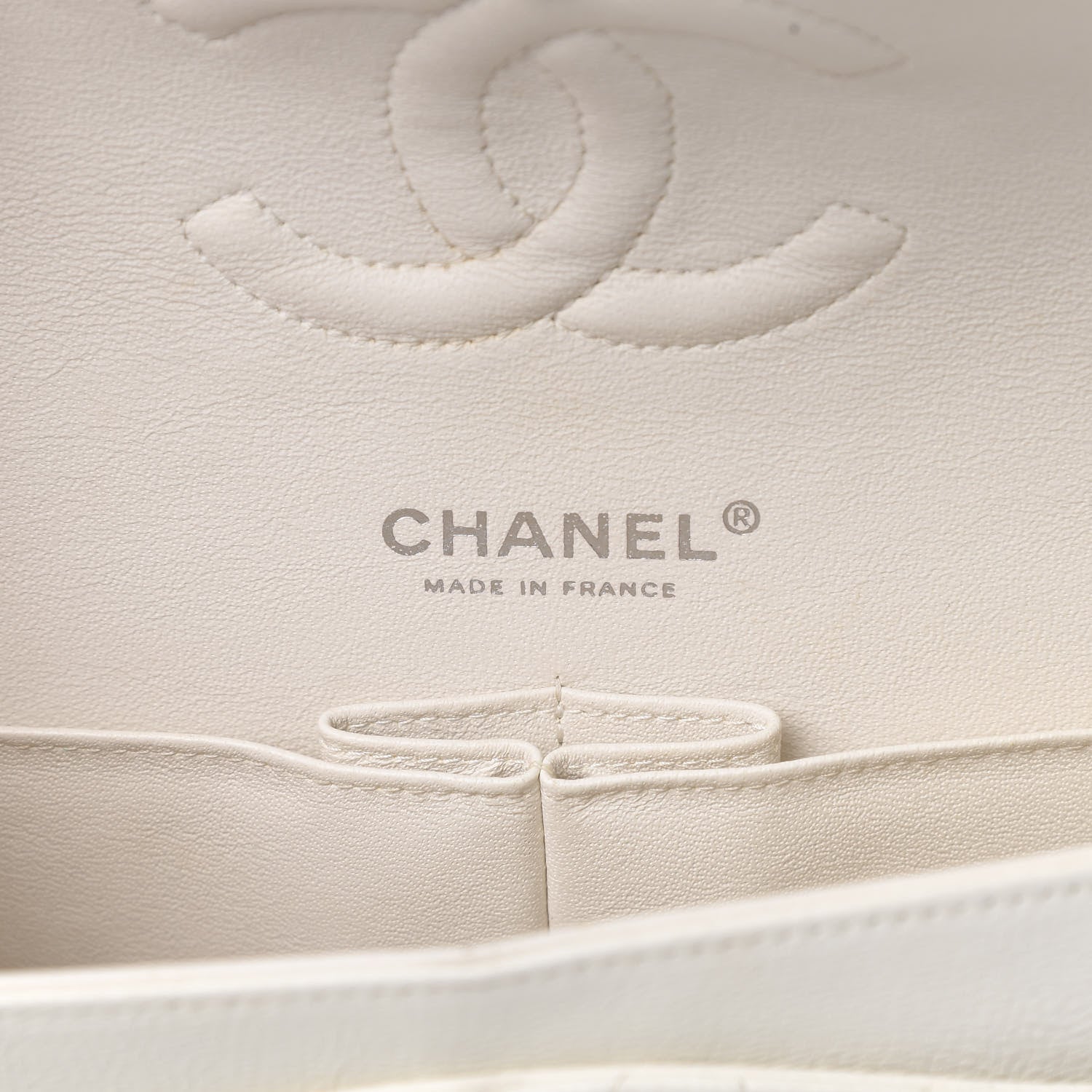 Chanel Crumpled Calfskin Quilted Medium Double Flap White 6 of 14