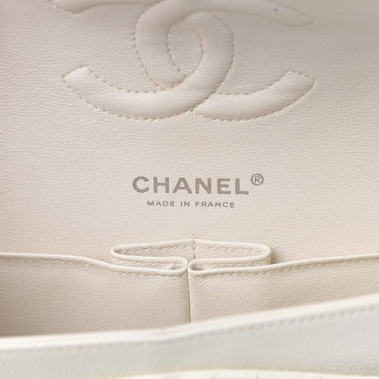 Chanel Crumpled Calfskin Quilted Medium Double Flap White 6 of 14