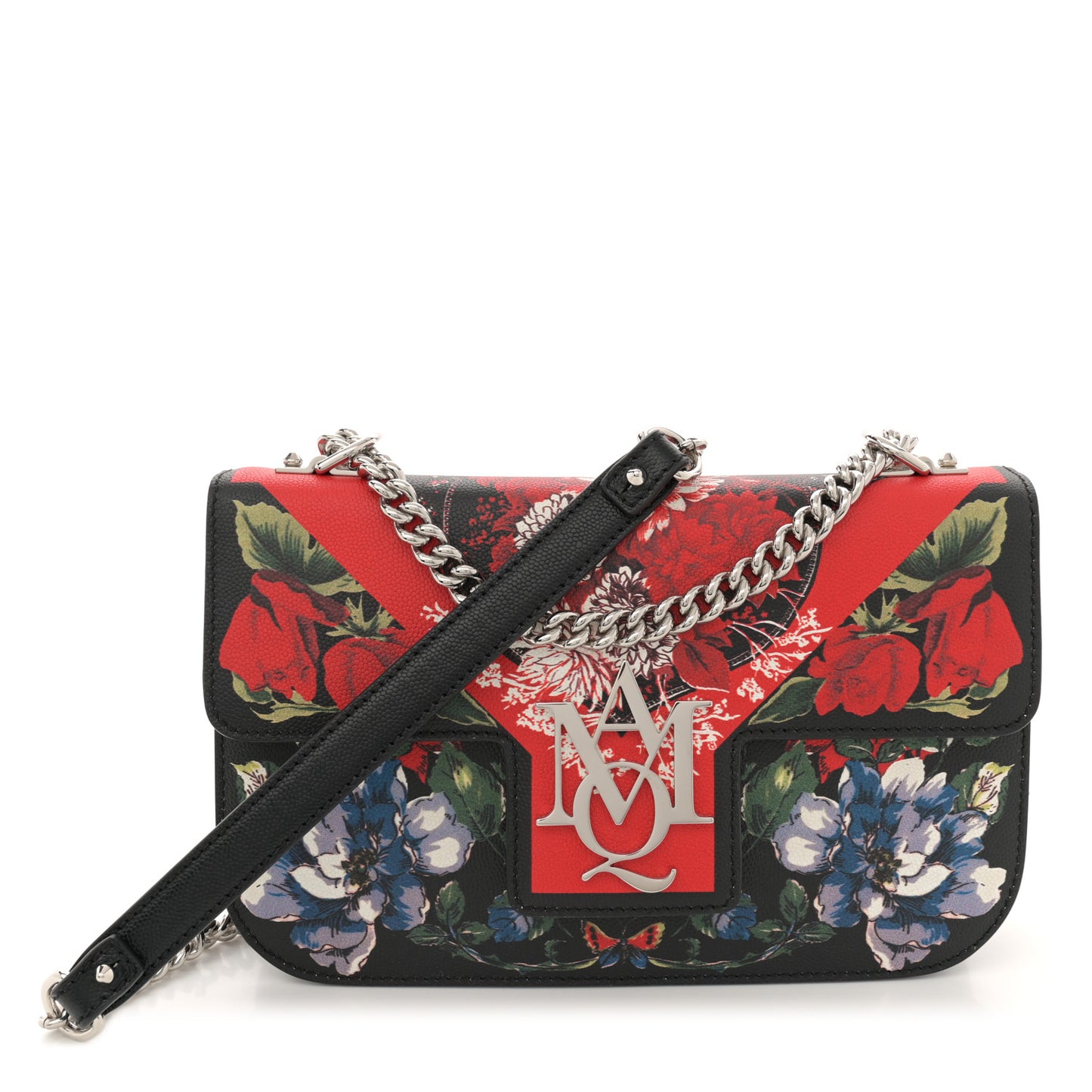 Calfskin Floral Medium Insignia Flap Multicolor