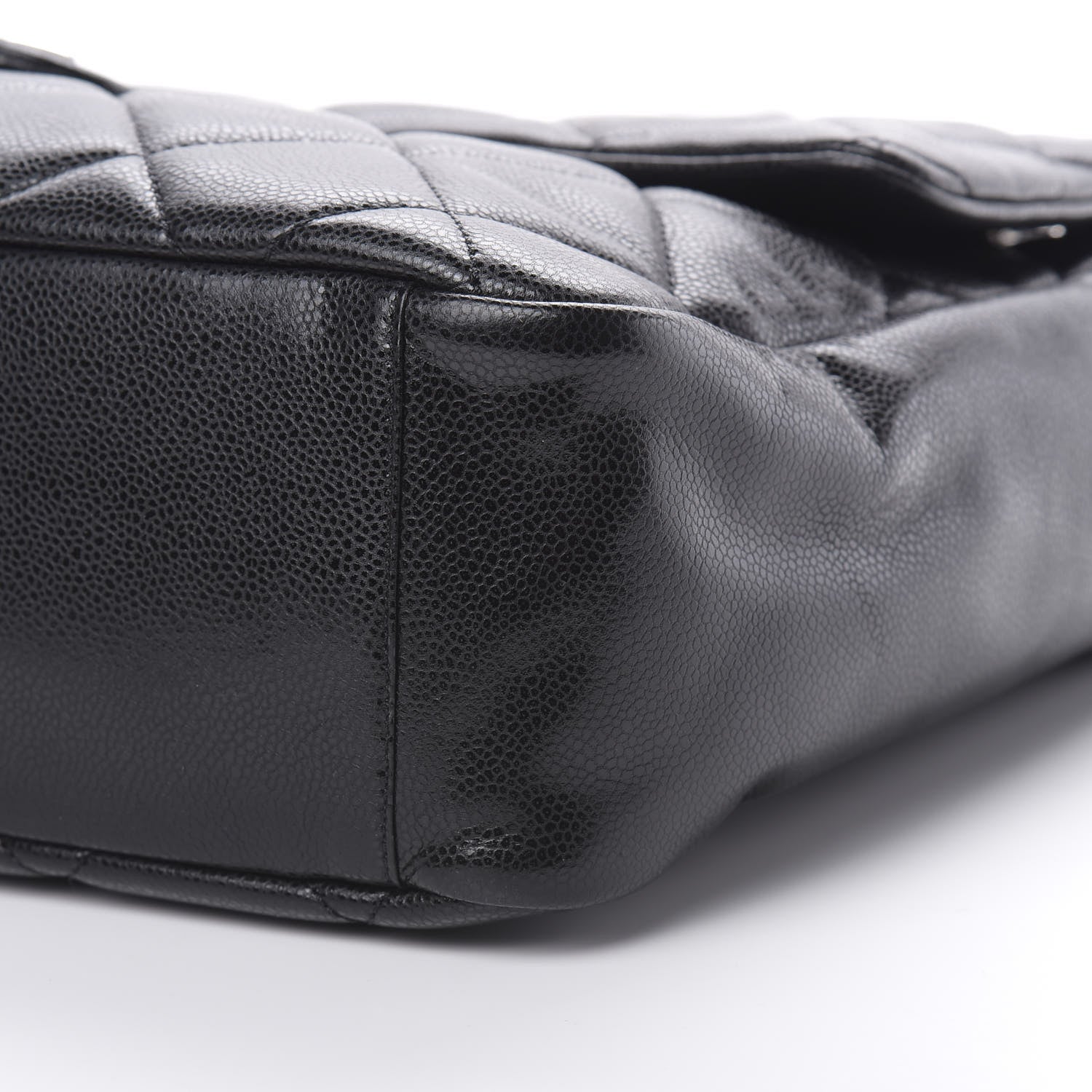 Chanel Glazed Caviar Large Nature Flap Bag Black 10 of 11