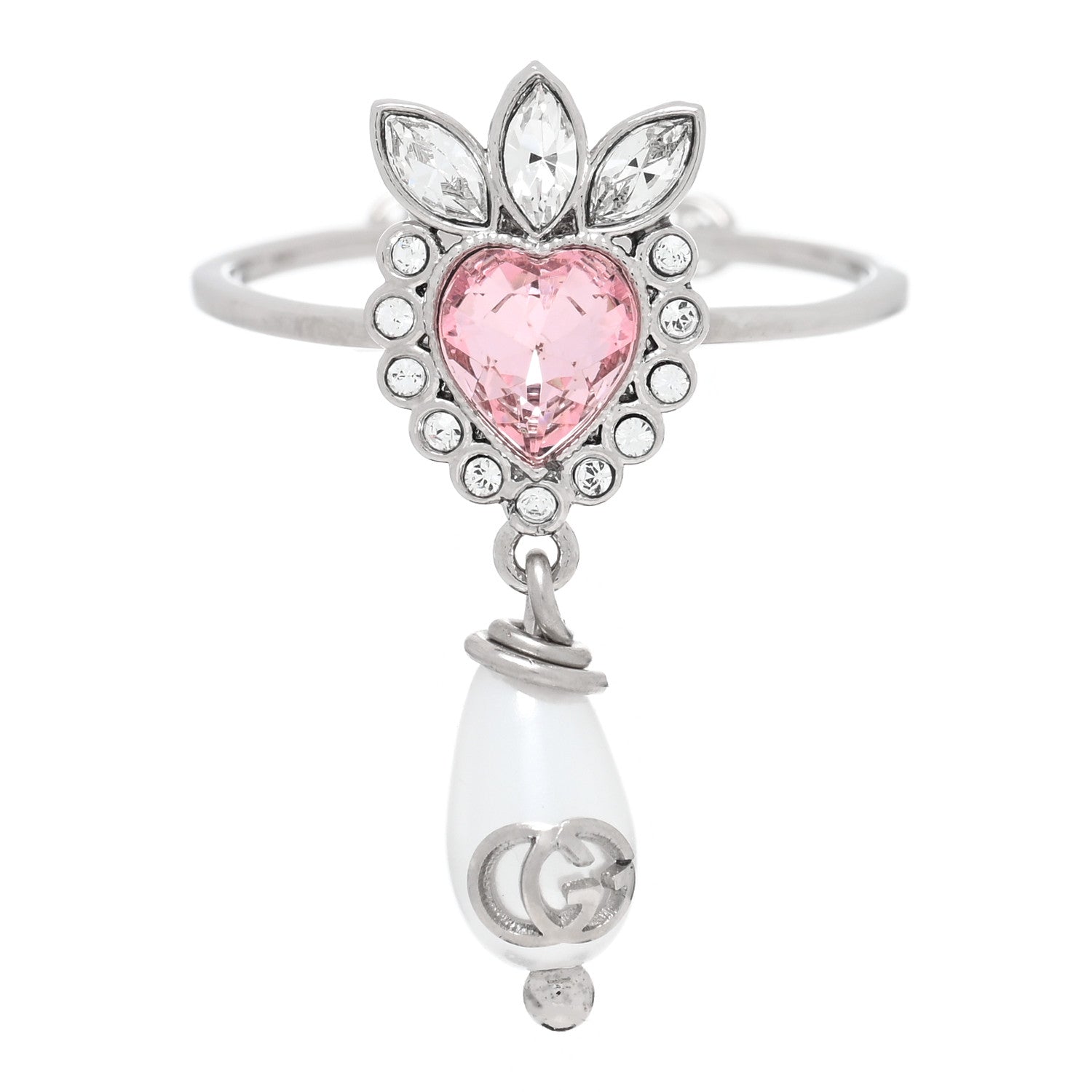 Gucci Metal Crystal Resin Lovelight Ring 50 5.5 1 of 4