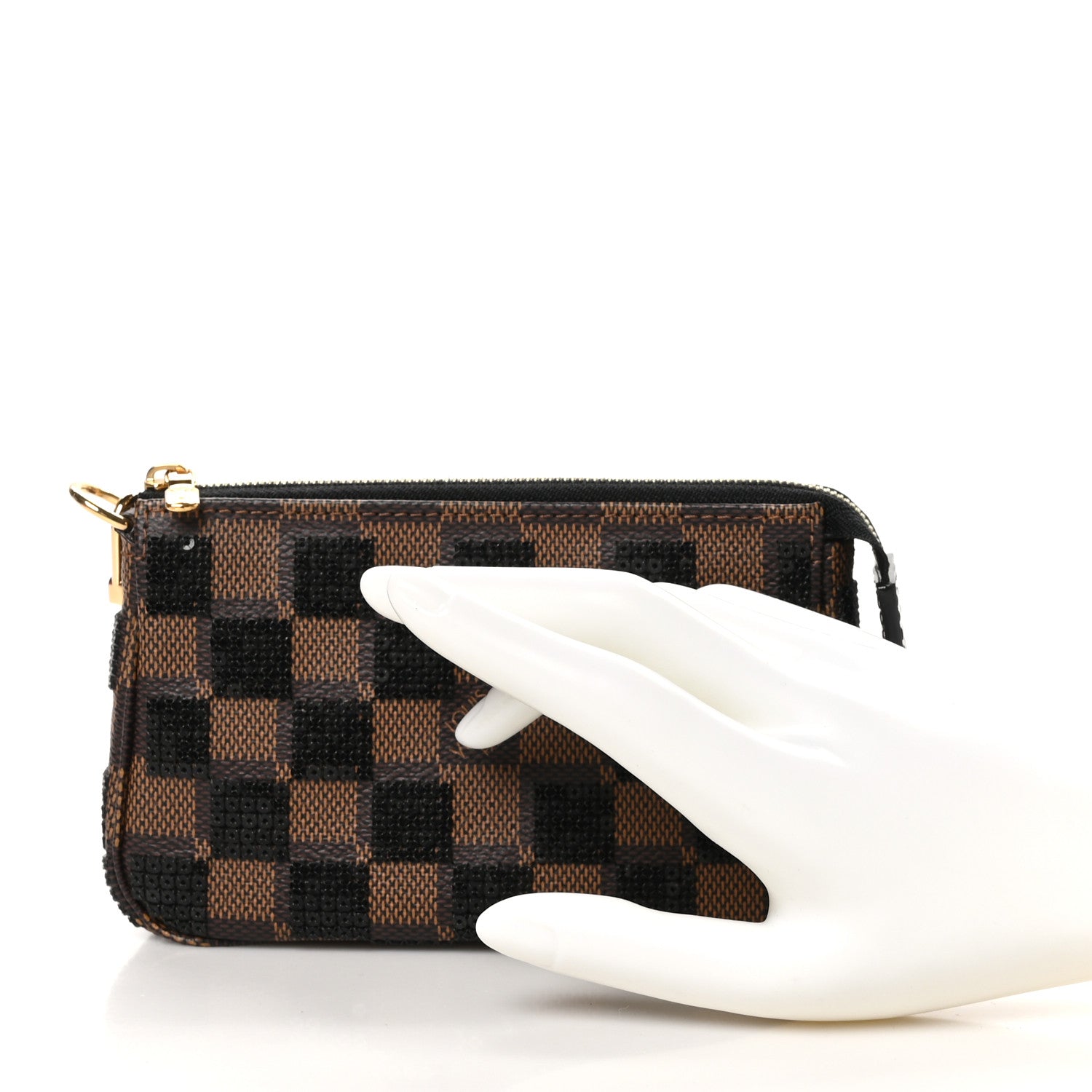 Louis Vuitton Damier Paillettes Mini Pochette Accessories Black 2 of 9