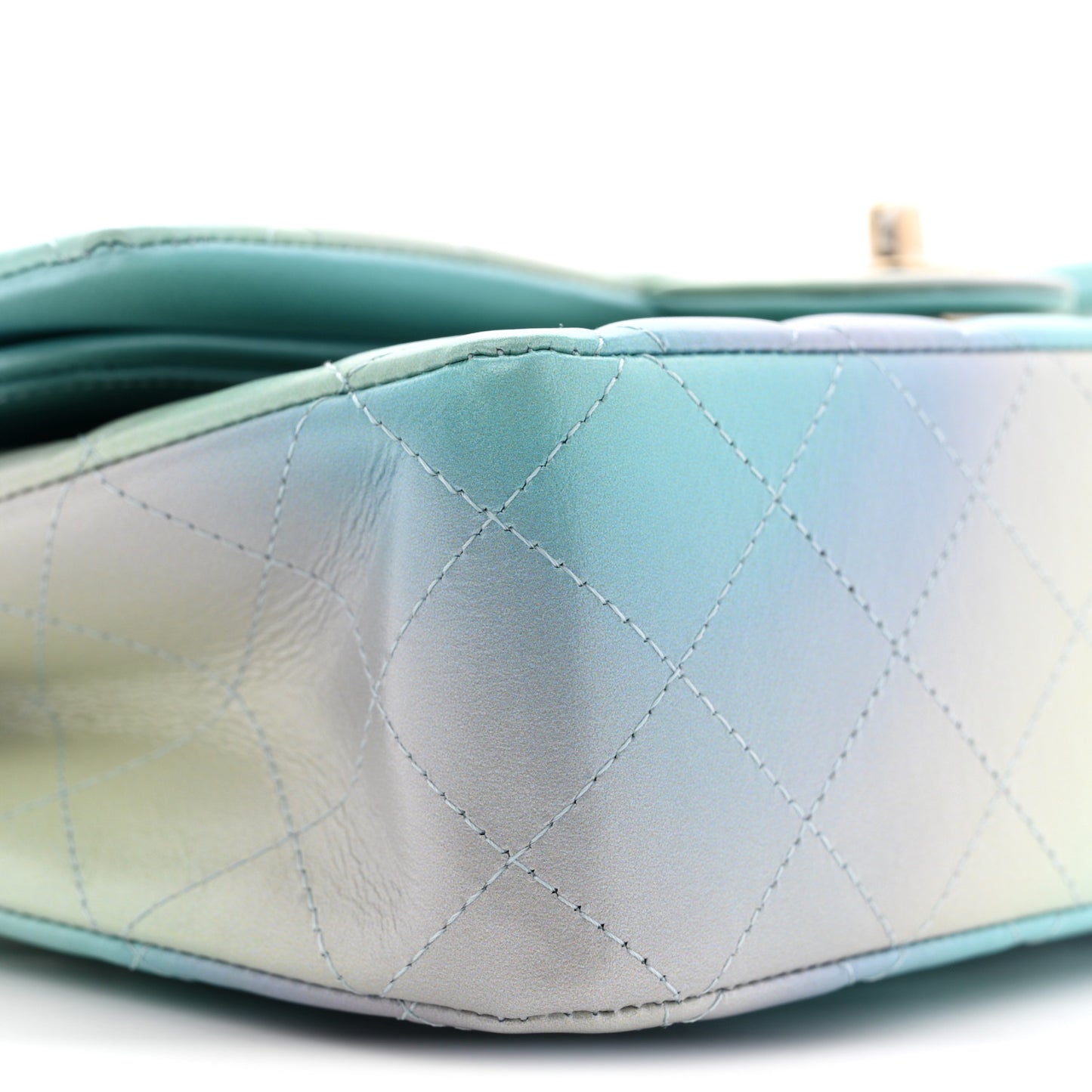 Lambskin Quilted Ombre Small Double Flap Blue Multicolor