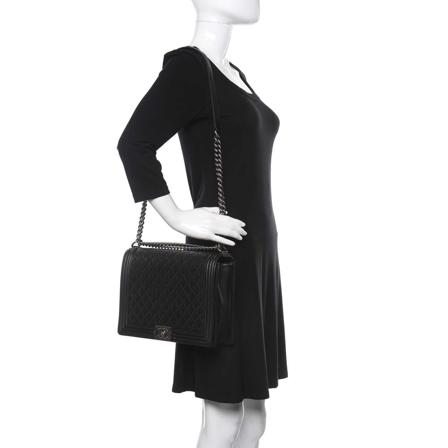Chanel Lambskin Quilted Large Boy Flap Black 2 of 14
