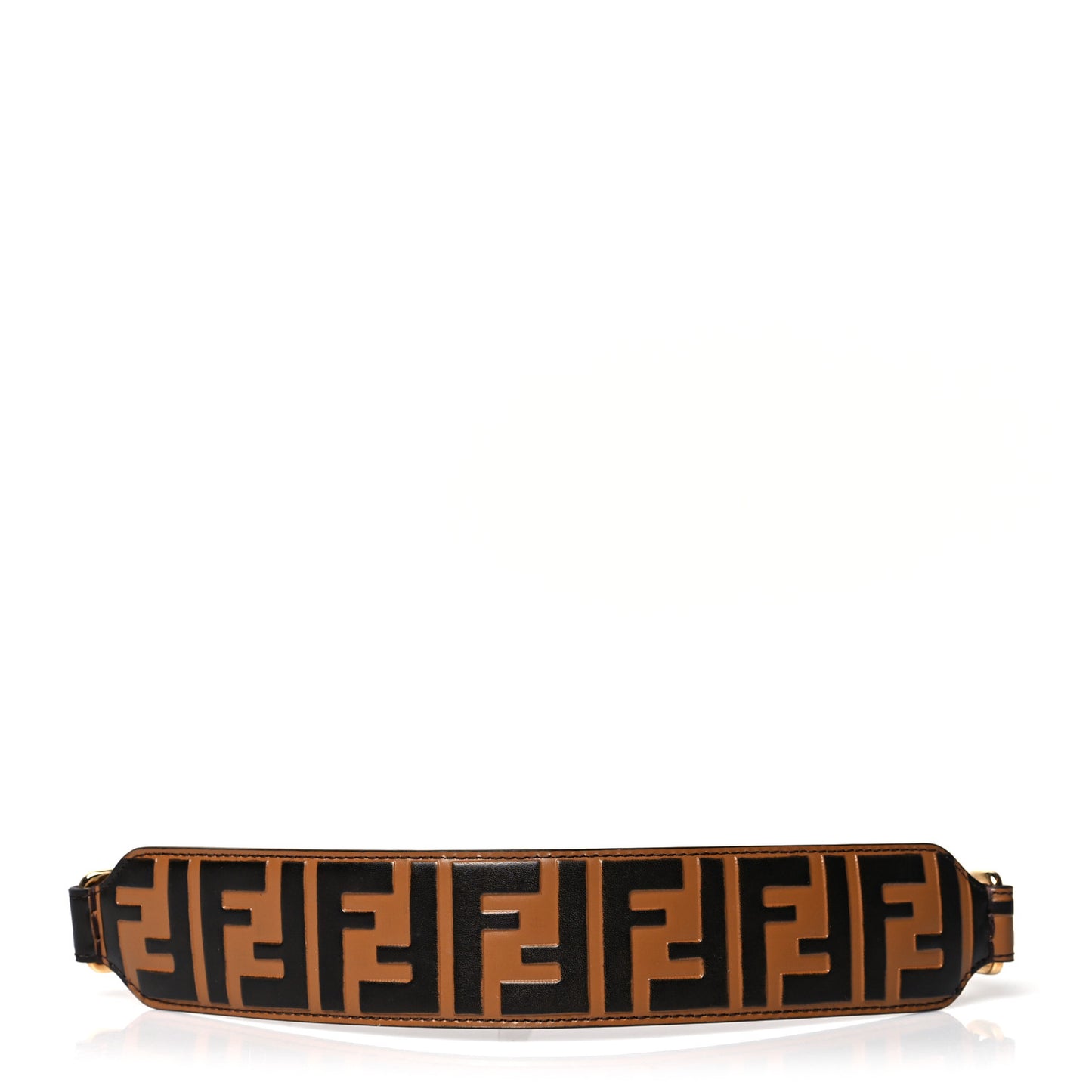 Calfskin FF 1974 Embossed Mini Strap You Tobacco Black
