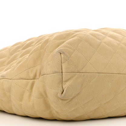 Saint Laurent Nubuck Suede Quilted Maxi Icare Shopping Tote Safari Beige 10 of 12