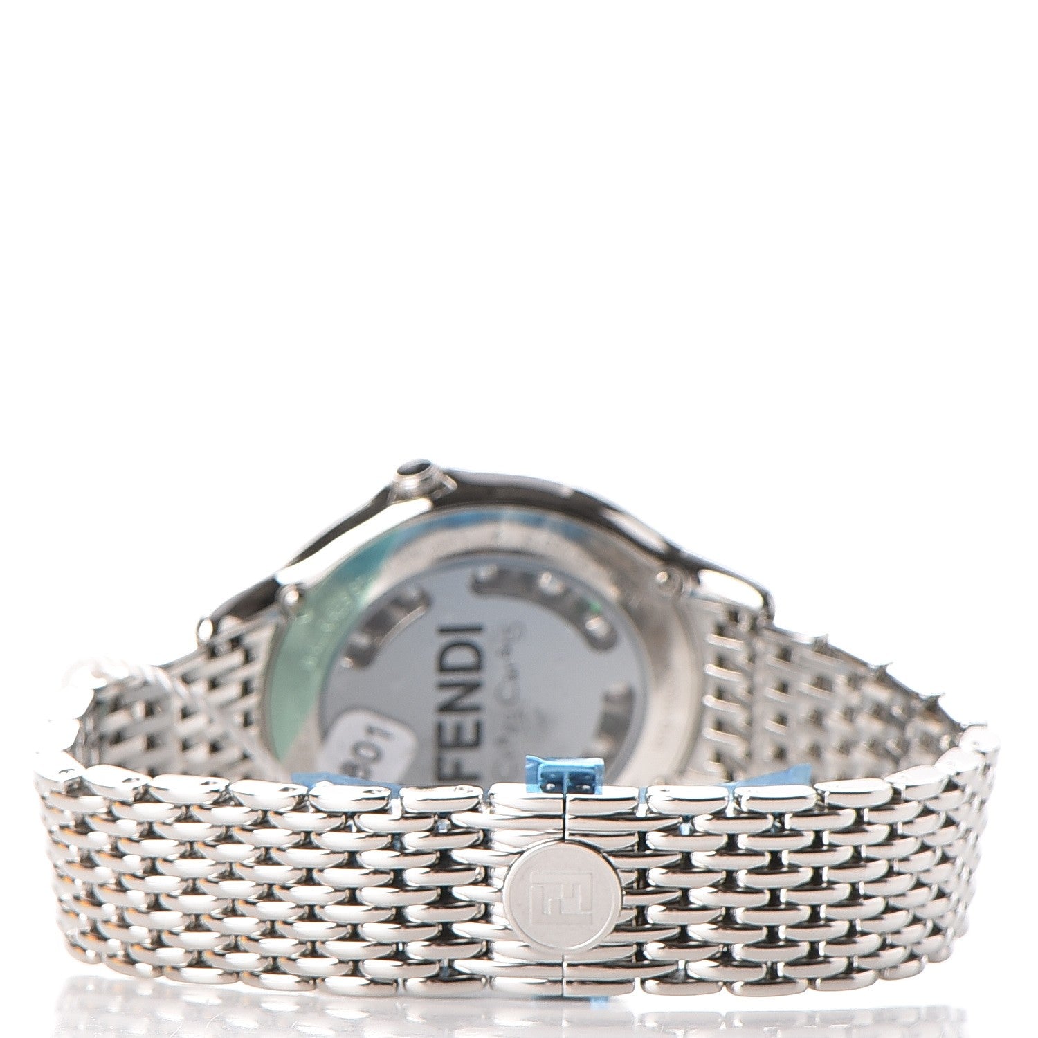Fendi Stainless Steel Diamond Topaz 38mm Crazy Carats Rotating Gem Quartz Watch Black 7 of 11
