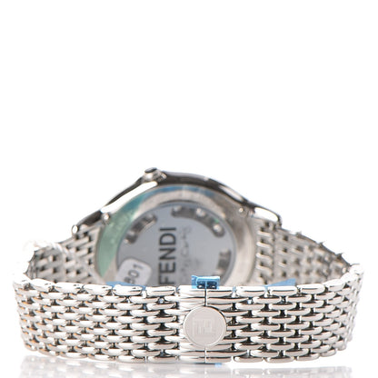Fendi Stainless Steel Diamond Topaz 38mm Crazy Carats Rotating Gem Quartz Watch Black 7 of 11