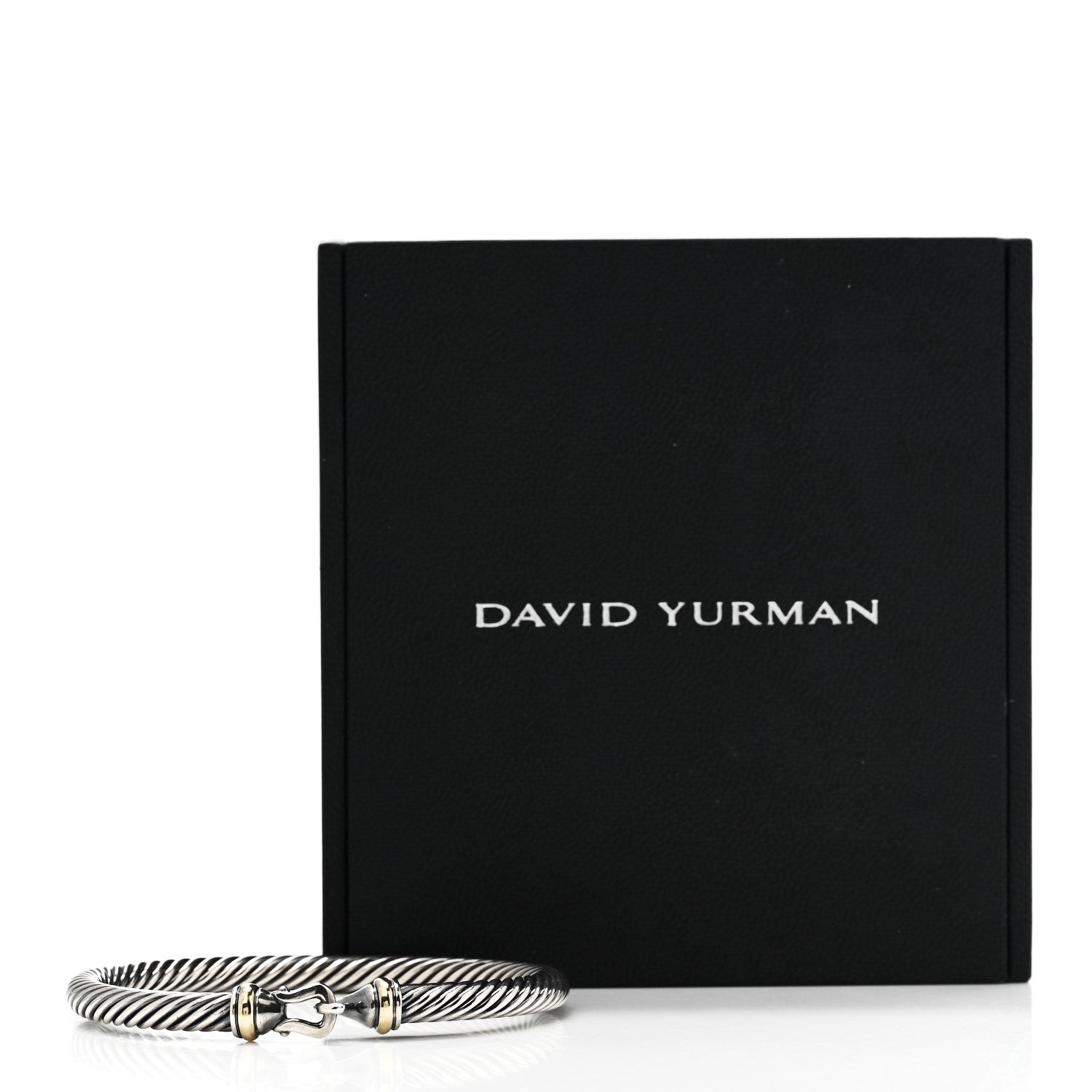 David Yurman Sterling Silver 18K Yellow Gold 5mm Cable Classic Buckle Bracelet 4 of 4
