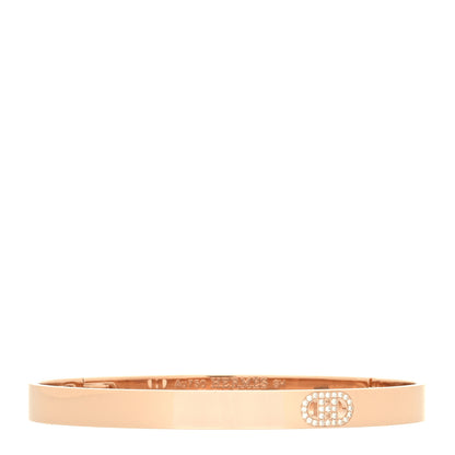 Hermes 18K Rose Gold Diamond PM H D'Ancre Bracelet SH 1 of 4