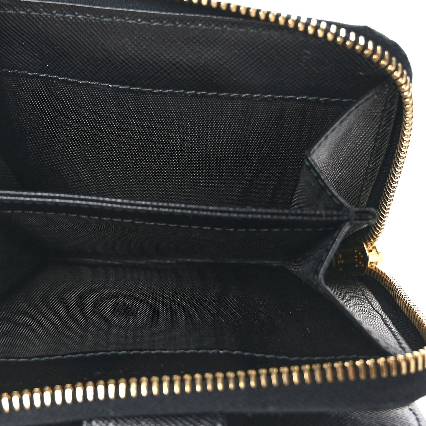 Saffiano Compact Zip Around Wallet Black
