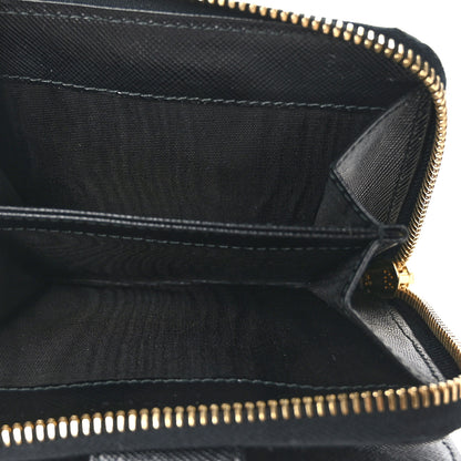 Prada Saffiano Compact Zip Around Wallet Black 5 of 8
