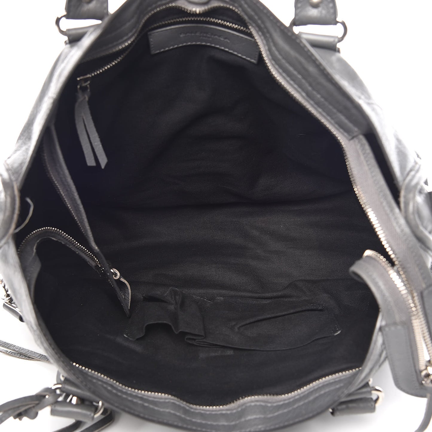 Chevre Silver Metallic Edge Hardware City Gris Cendre