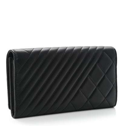 Chanel Lambskin Quilted Large Coco Boy Gusset Flap Wallet Black 6 of 18
