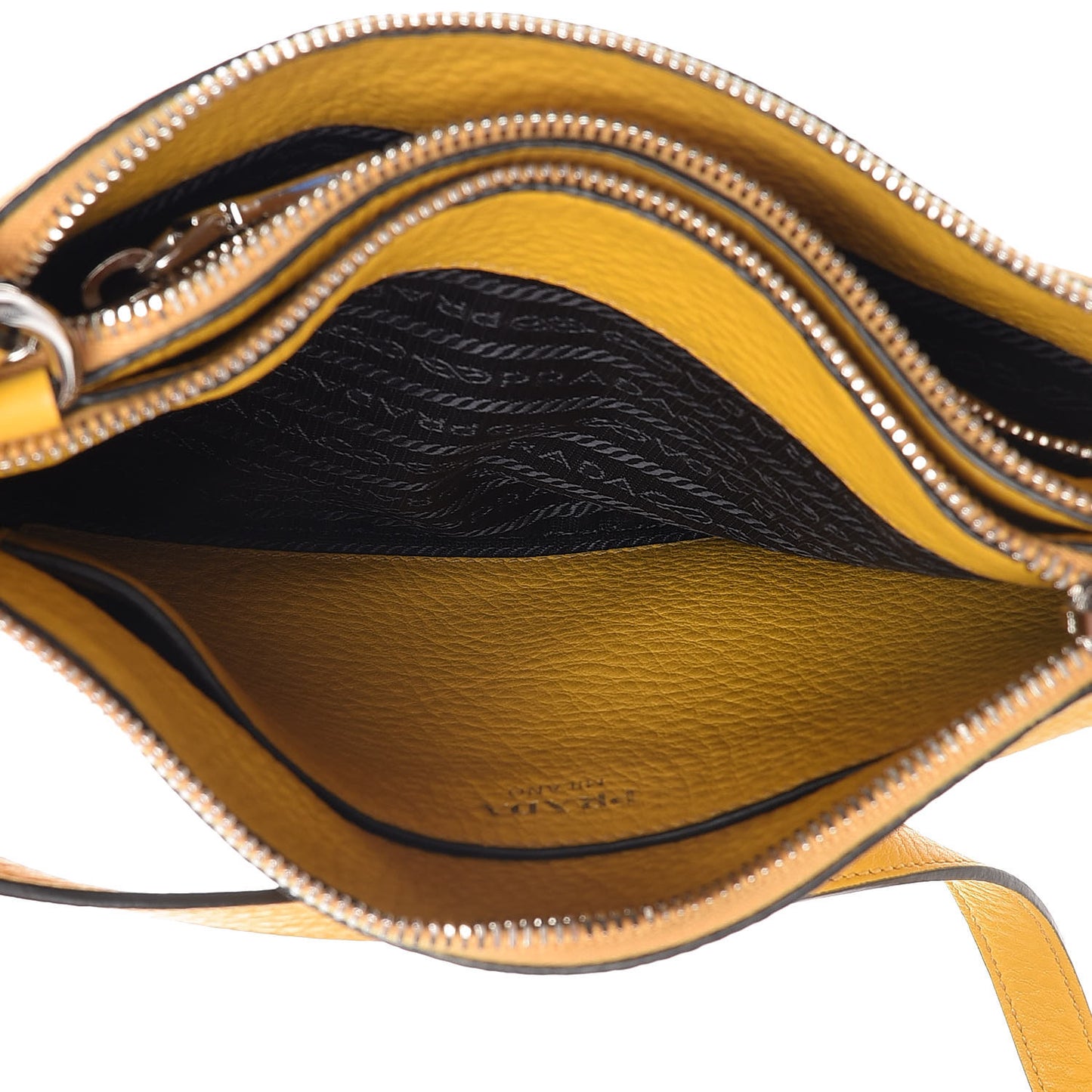 Vitello Phenix Double Zip Crossbody Bag Soleil