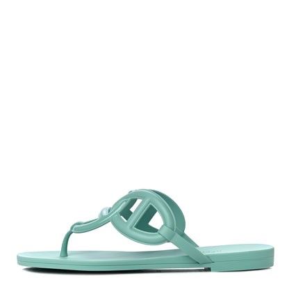 Hermes Rubber Womens Egerie Sandals 36 Vert Embrun 1 of 11
