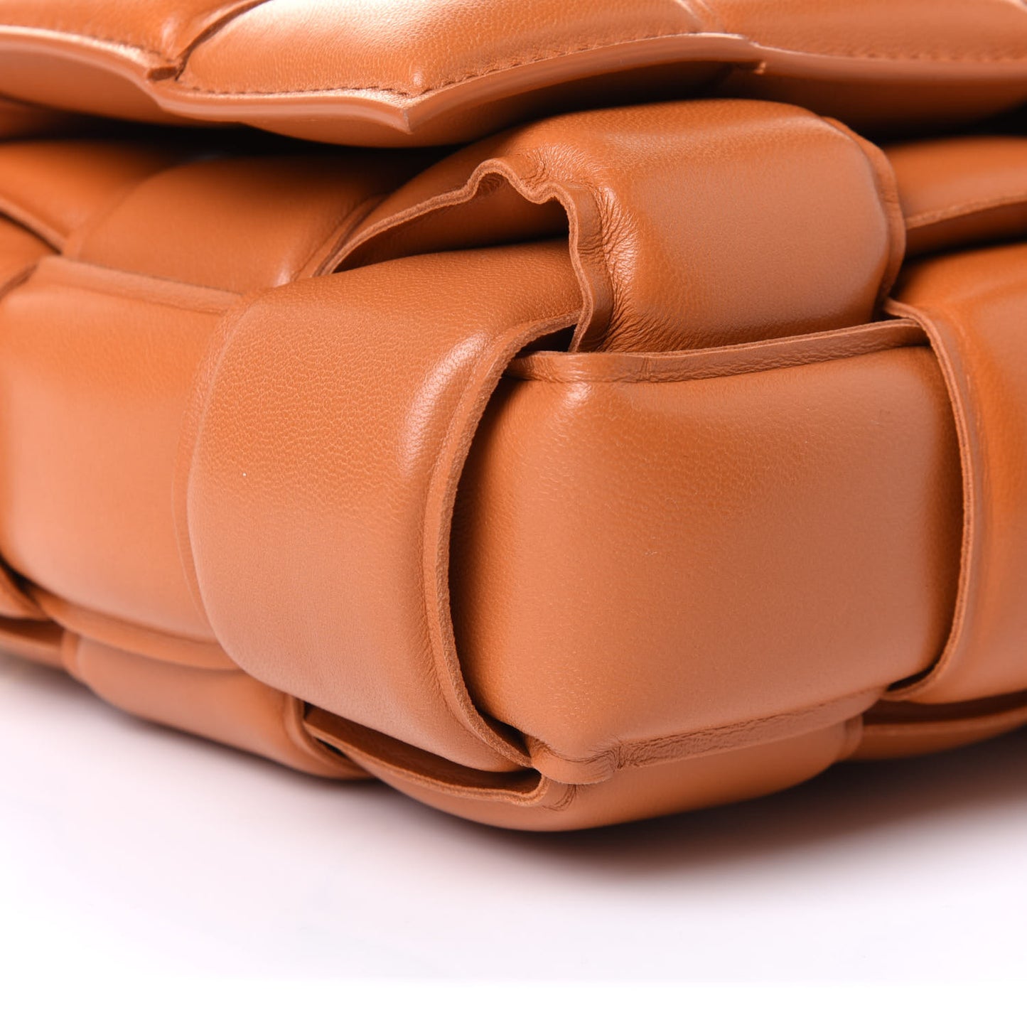 Lambskin Maxi Intreccio Padded Chain Cassette Crossbody Bag Clay