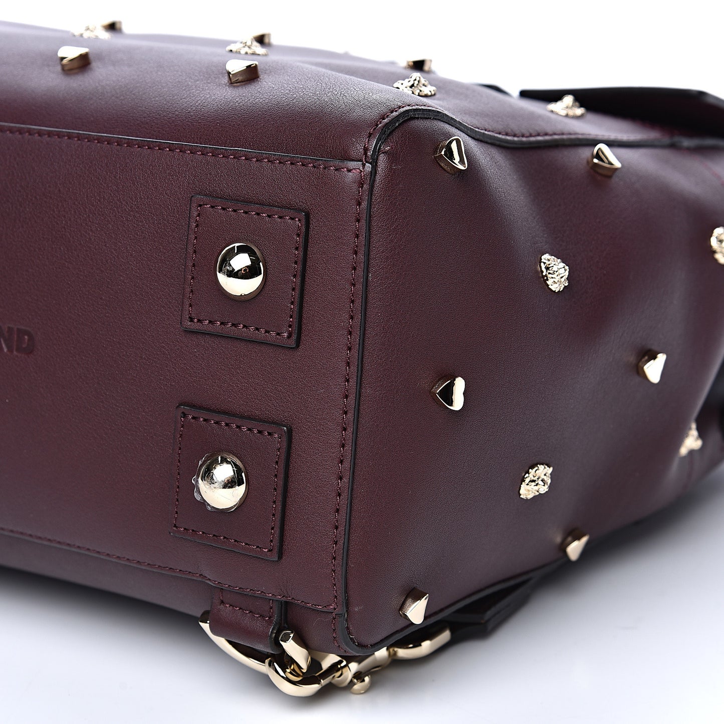 Calfskin Studded Medium Cara Delevingne Convertible Satchel Oxblood