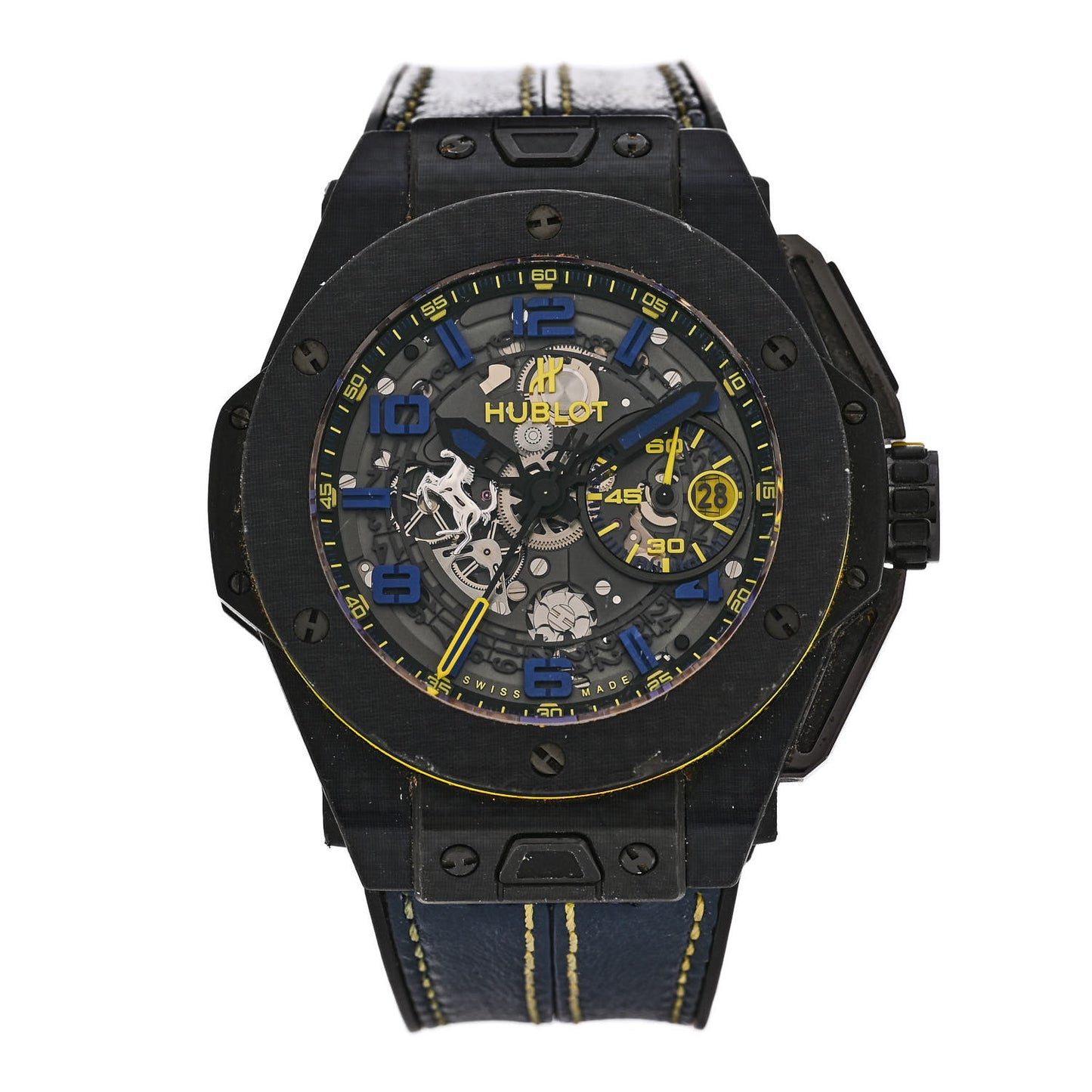 Carbon Fiber Rubber 45mm Big Bang Ferrari Automatic Watch Black 401.QL.0199.VR.FBR15