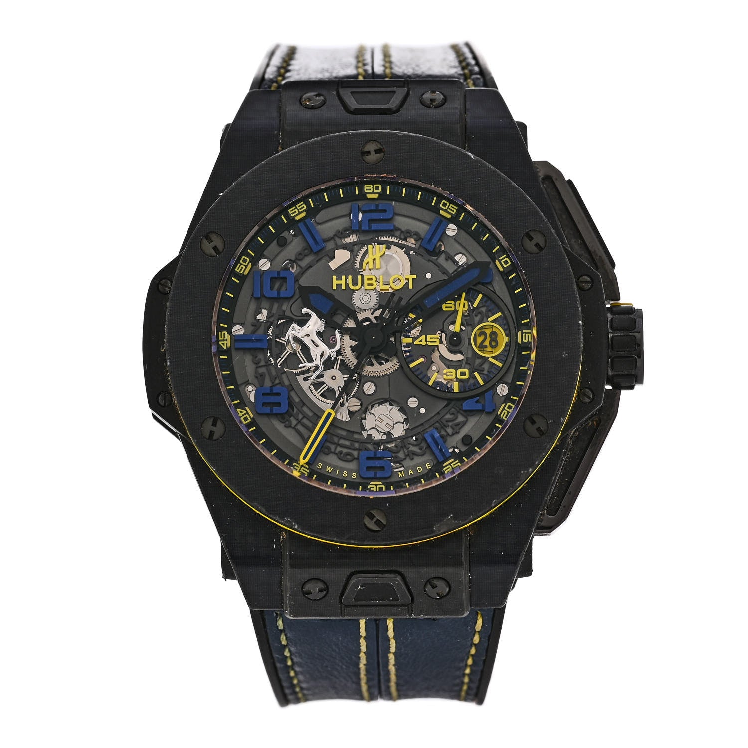 Hublot Carbon Fiber Rubber 45mm Big Bang Ferrari Automatic Watch Black 401.QL.0199.VR.FBR15 1 of 4