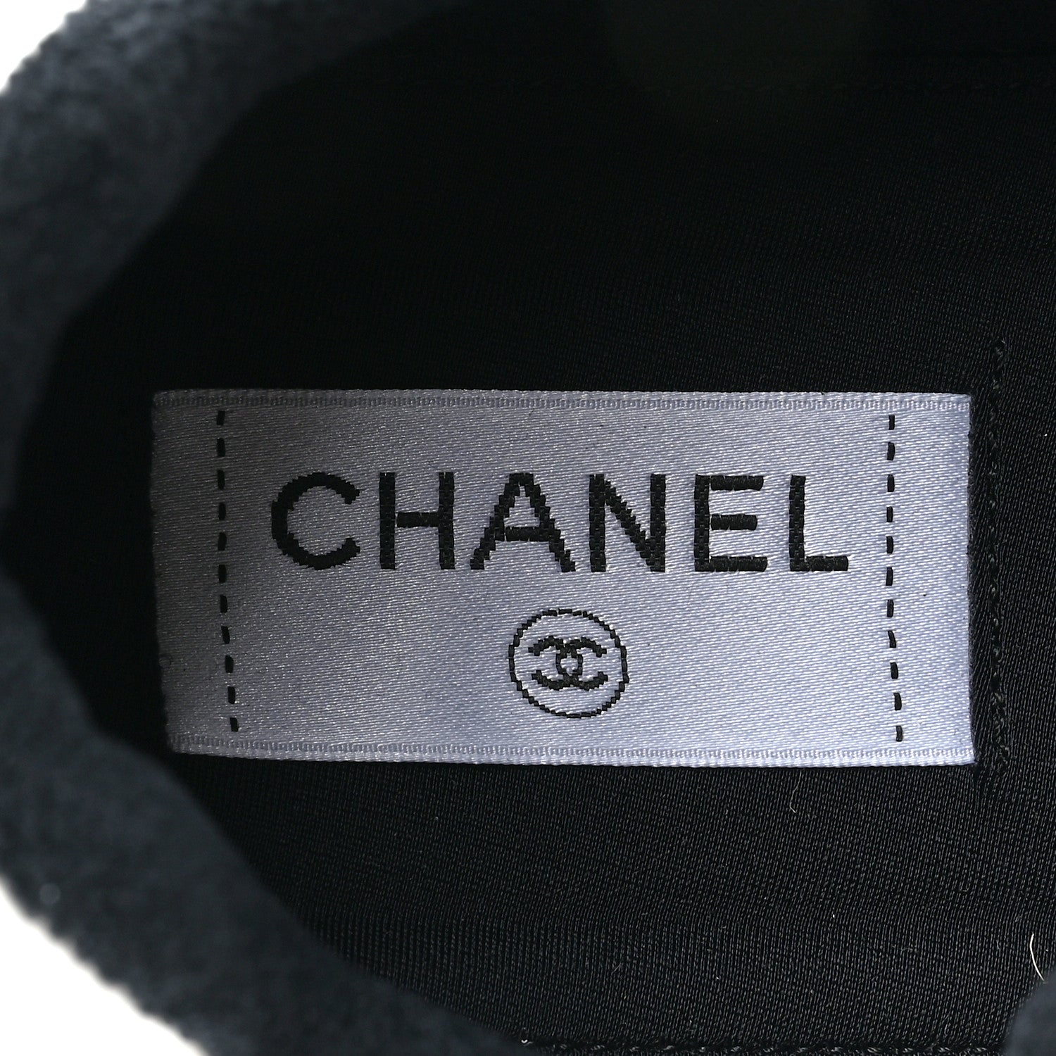 Chanel Grained Calfskin Fabric Womens Logo Sneakers 39 White Black 8 of 10