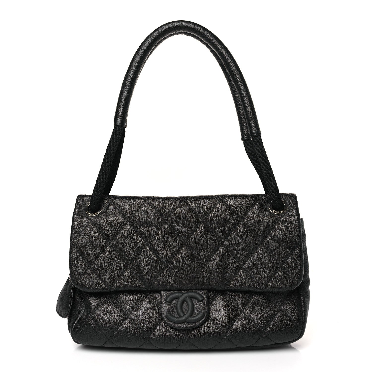 Chanel Calfskin Quilted Expandable Zip Flap Shoulder Bag Black 1 of 10
