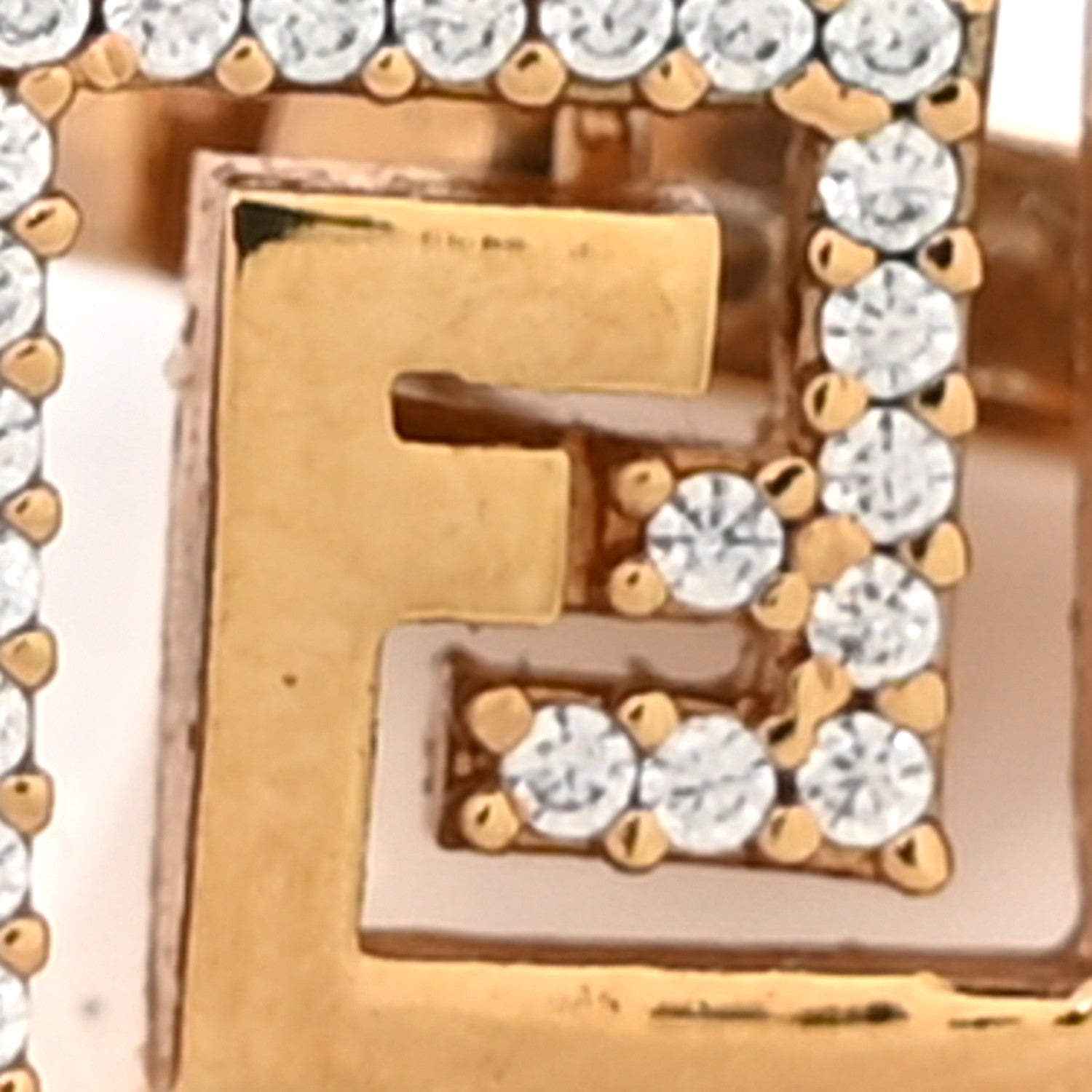 Fendi Metal Crystal Fendace Drop Earrings Gold 4 of 4