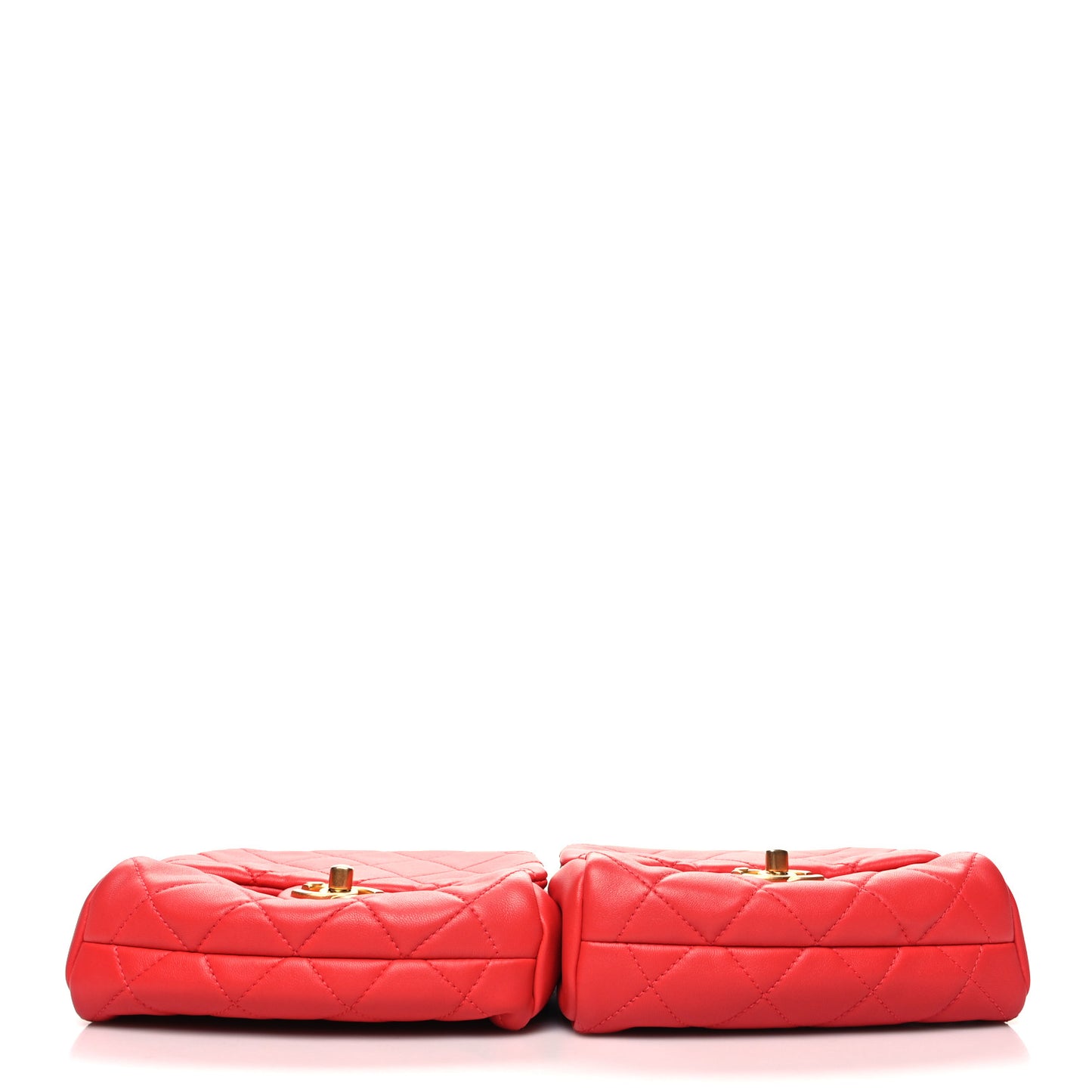 Lambskin Quilted Side-Packs Red