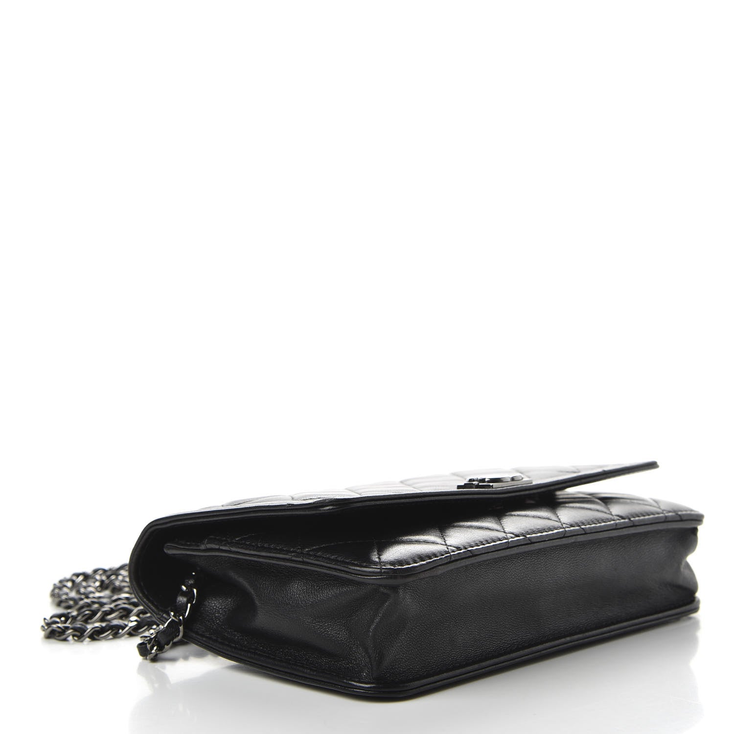 Chanel Lambskin Quilted Boy Wallet On Chain WOC Black 4 of 11