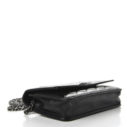 Chanel Lambskin Quilted Boy Wallet On Chain WOC Black 4 of 11