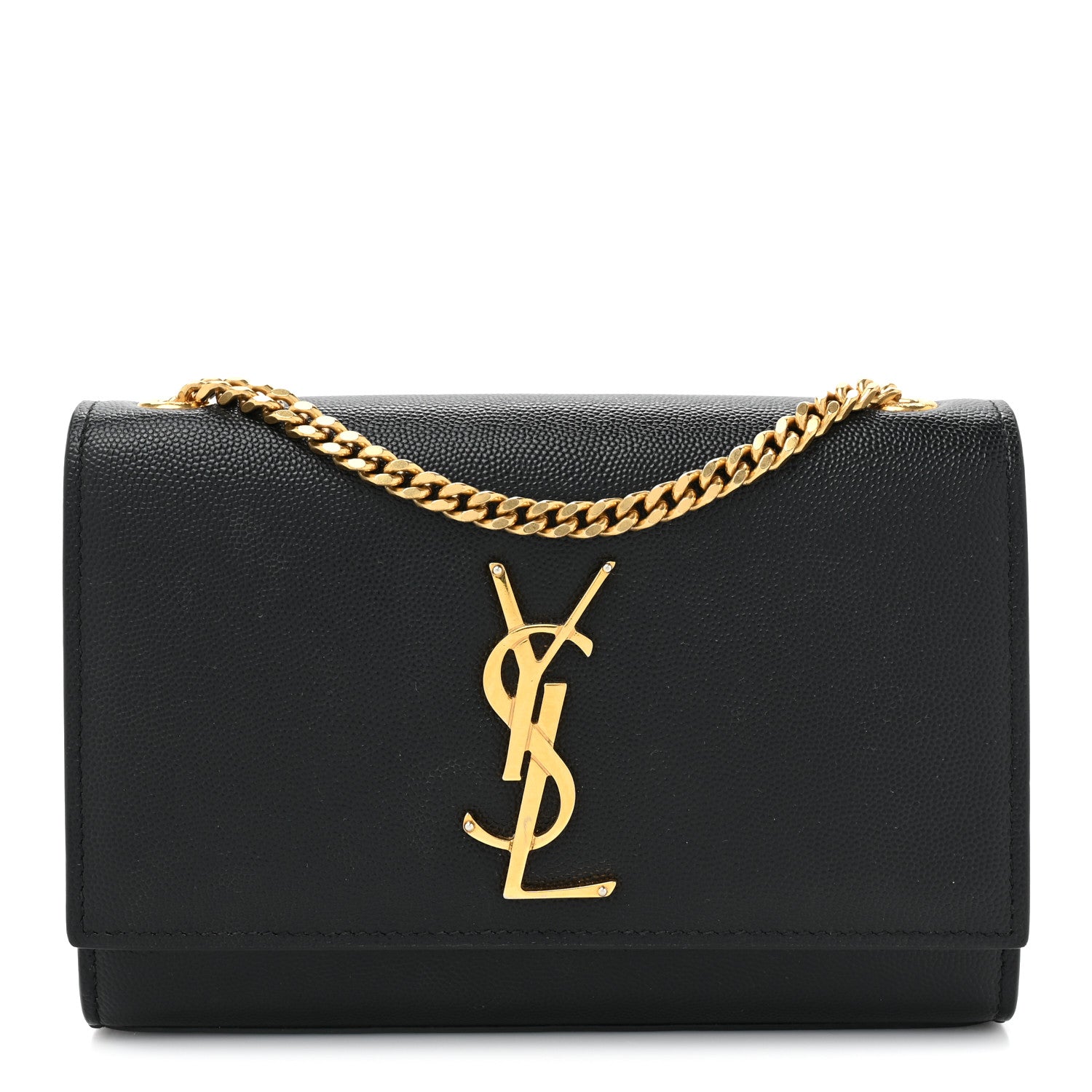 Saint Laurent Grain De Poudre Small Monogram Kate Satchel Black 1 of 11