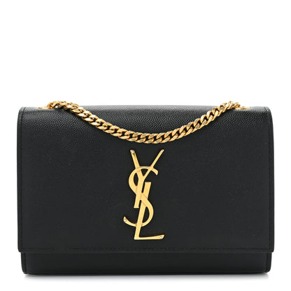 Saint Laurent Grain De Poudre Small Monogram Kate Satchel Black 1 of 11