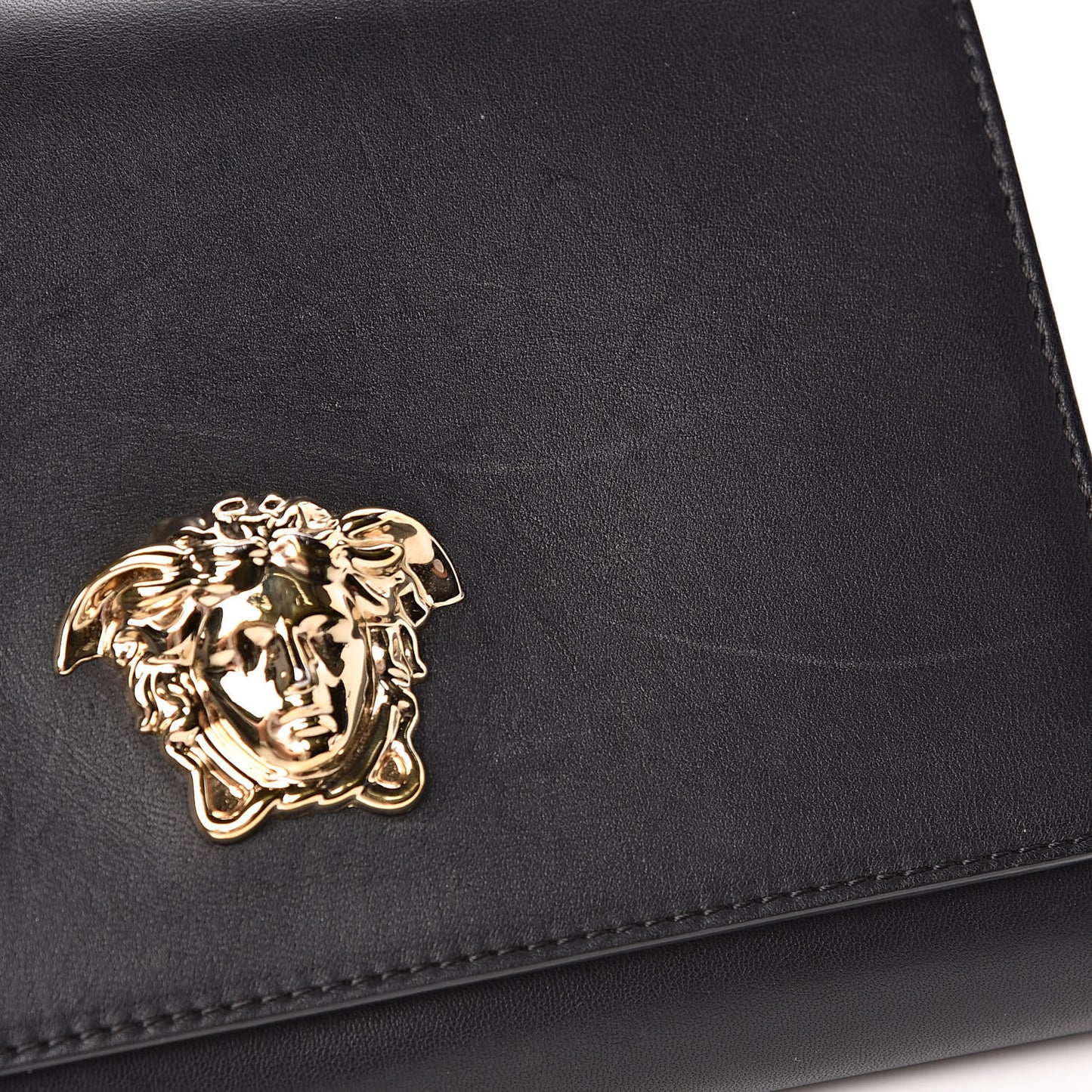 Vitello Palazzo Medusa Evening Clutch Bag Black