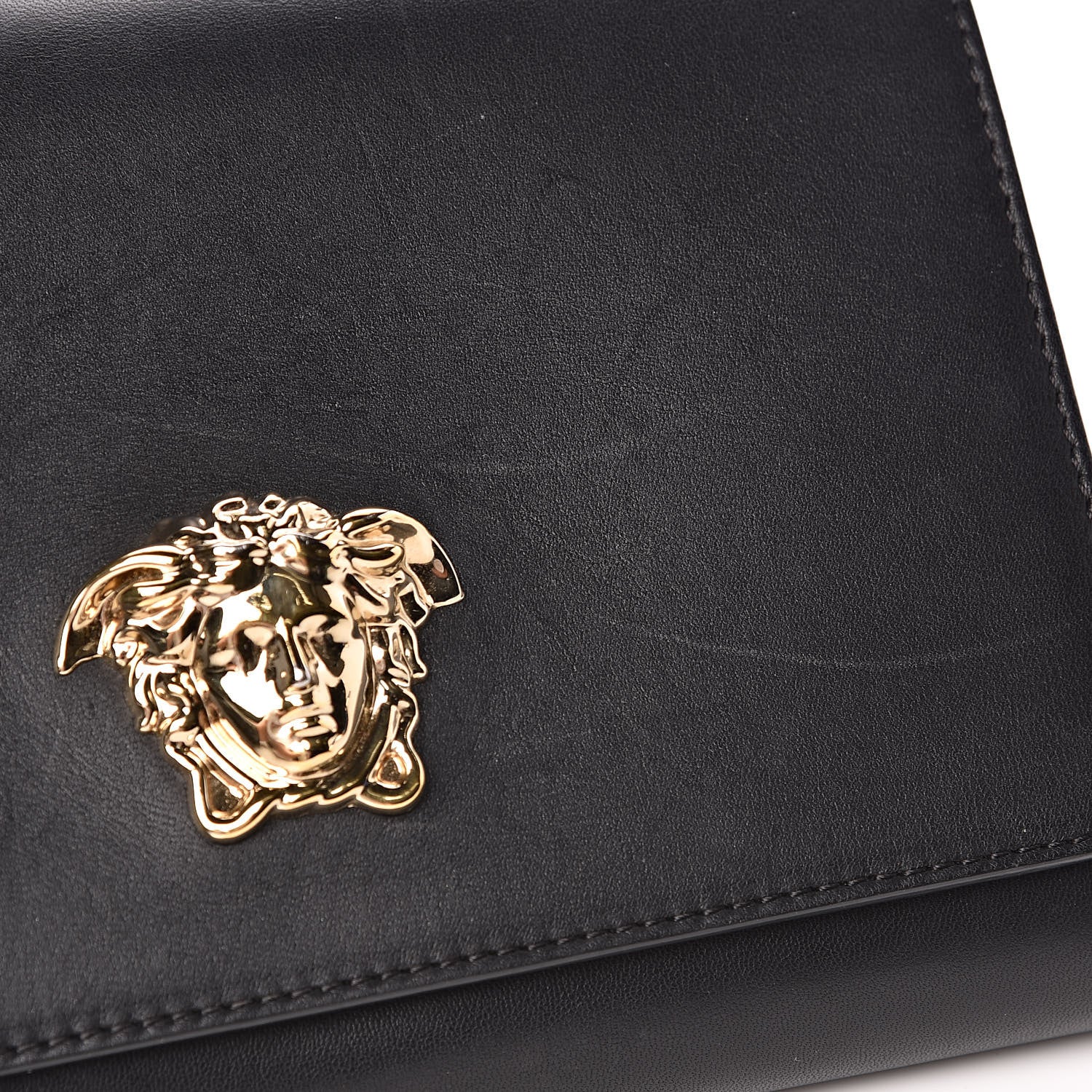 Versace Vitello Palazzo Medusa Evening Clutch Bag Black 12 of 16