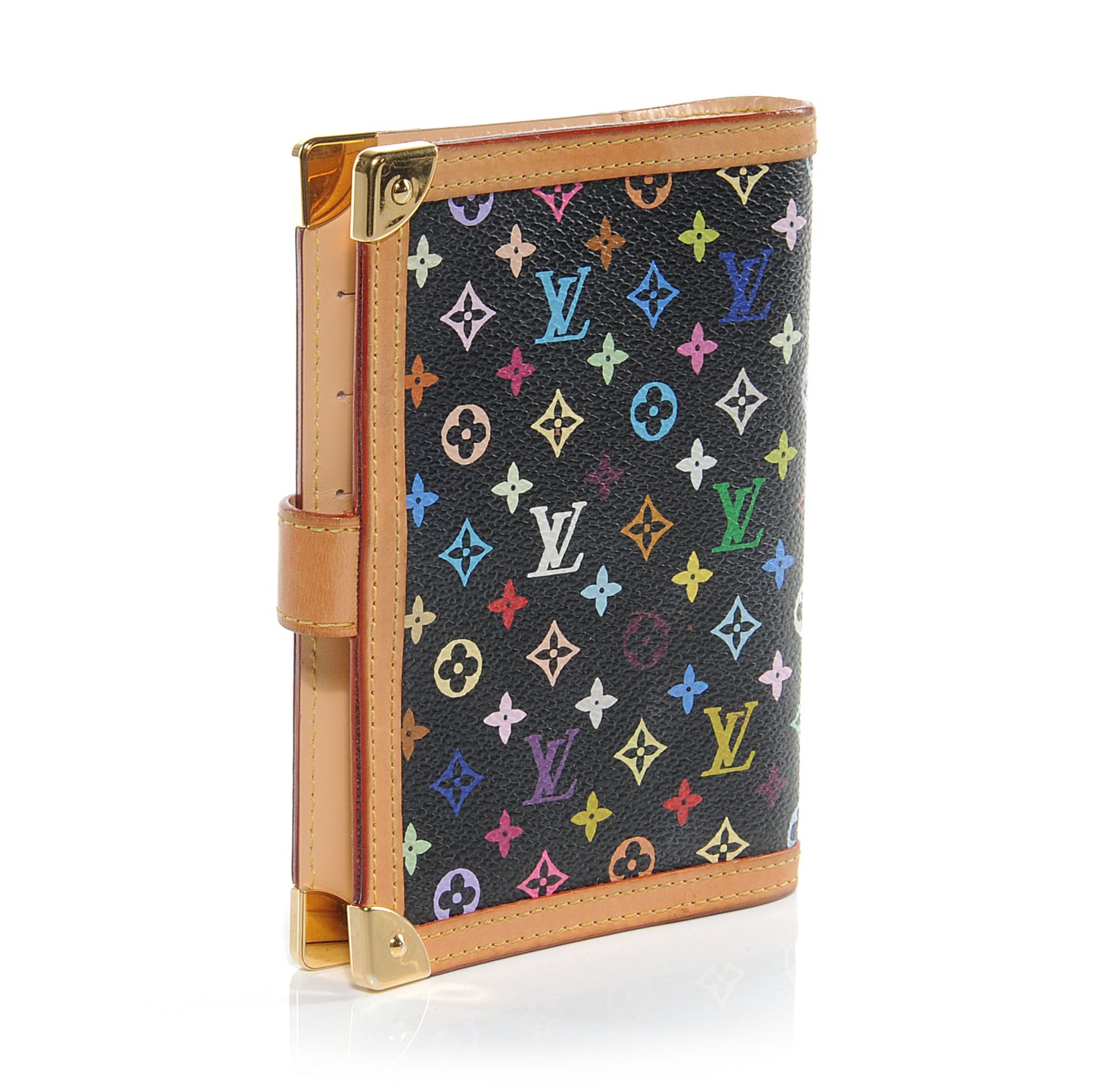 Monogram Multicolor Small Ring Agenda Cover Black
