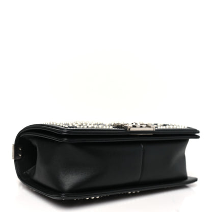 Chanel Calfskin Pearl Chevron Medium Boy Flap Black 4 of 10
