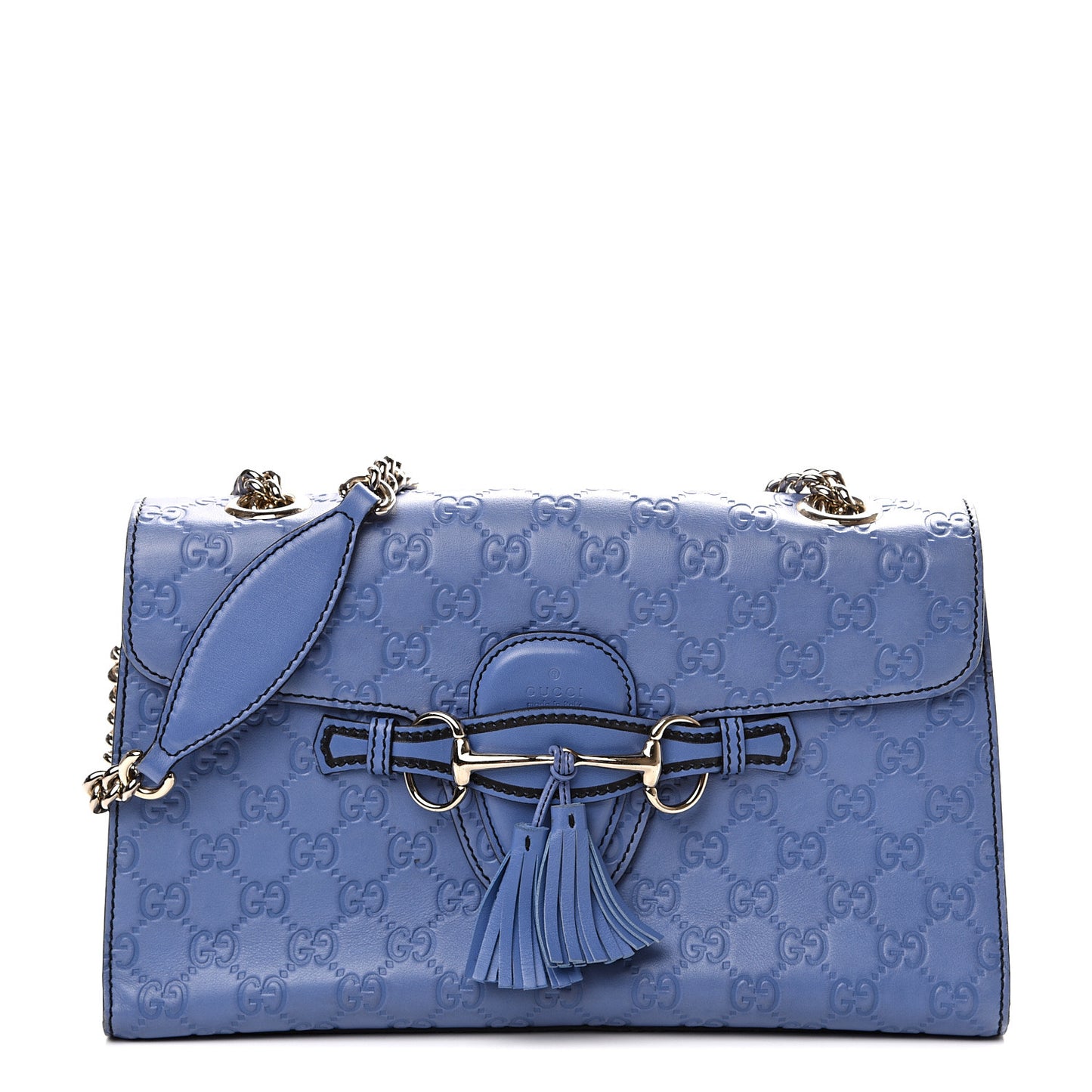 Soft Guccissima Medium Emily Chain Shoulder Bag Mineral Blue