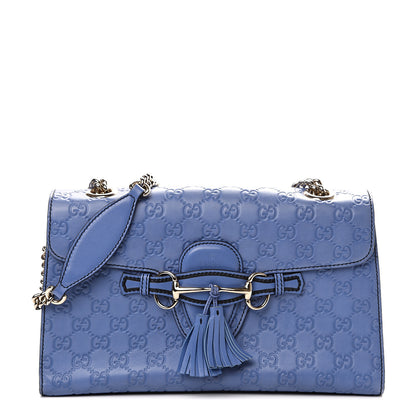 Gucci Soft Guccissima Medium Emily Chain Shoulder Bag Mineral Blue 1 of 10