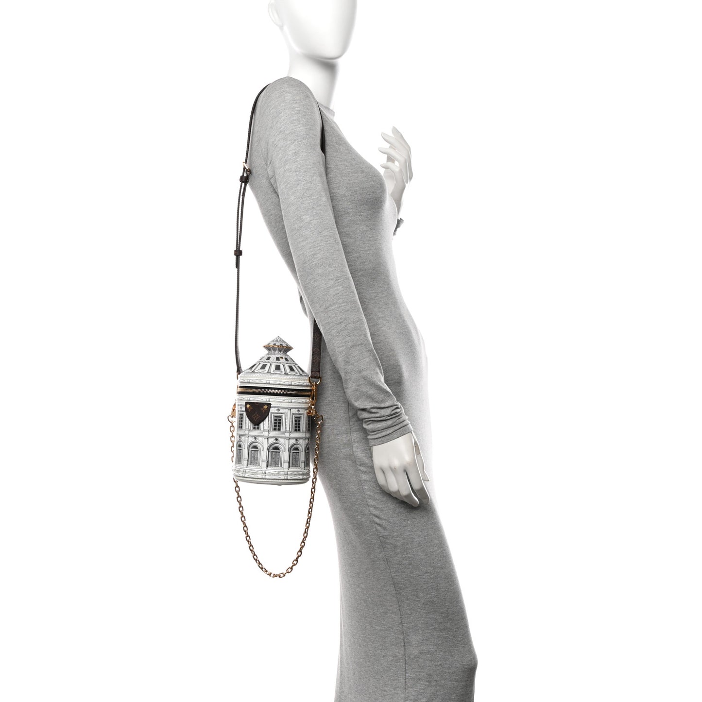X FORNASETTI Calfskin Architettura Cannes Black White